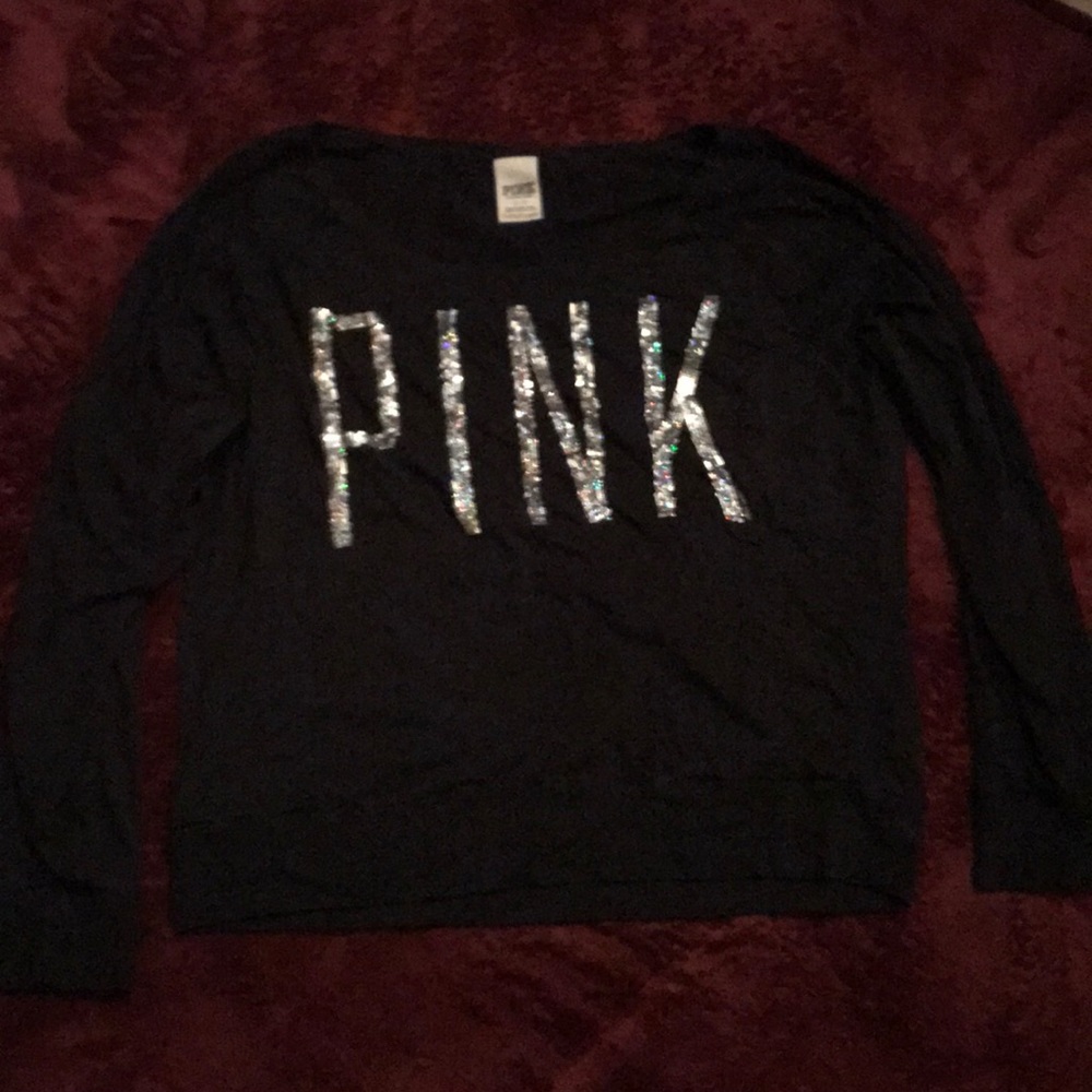 Victoria Secret PINK black sequin long sleeve
